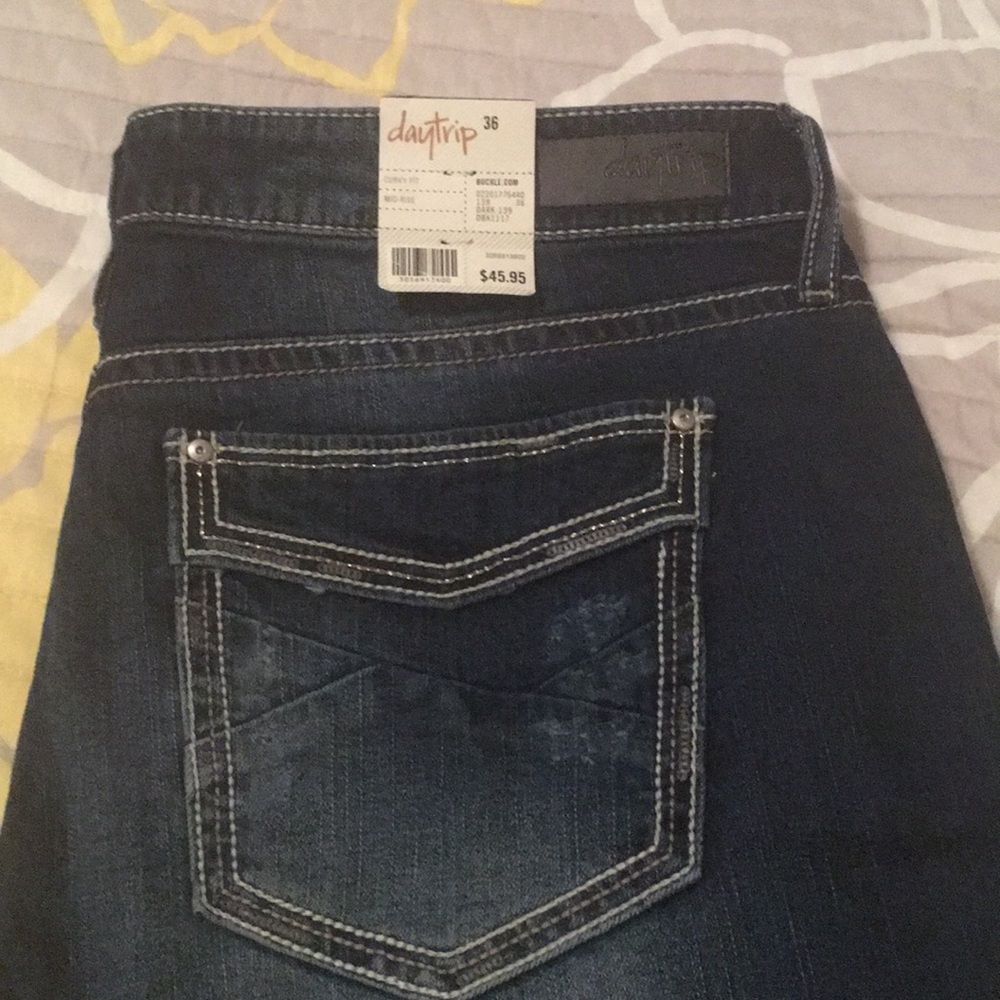 Distressed jean shorts